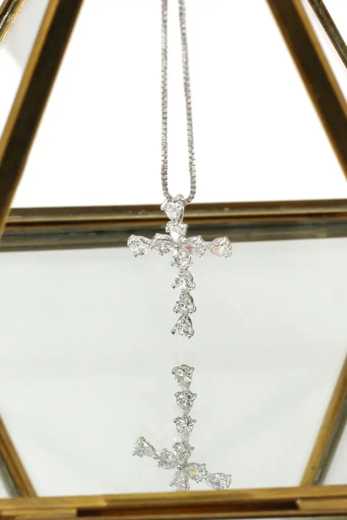 Cross Cubic Zirconia Crystal Necklace