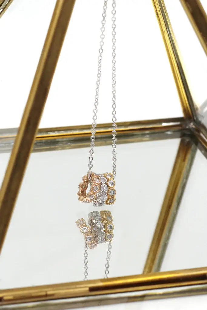 Three Circles Cubic Zirconia Crystal Necklace
