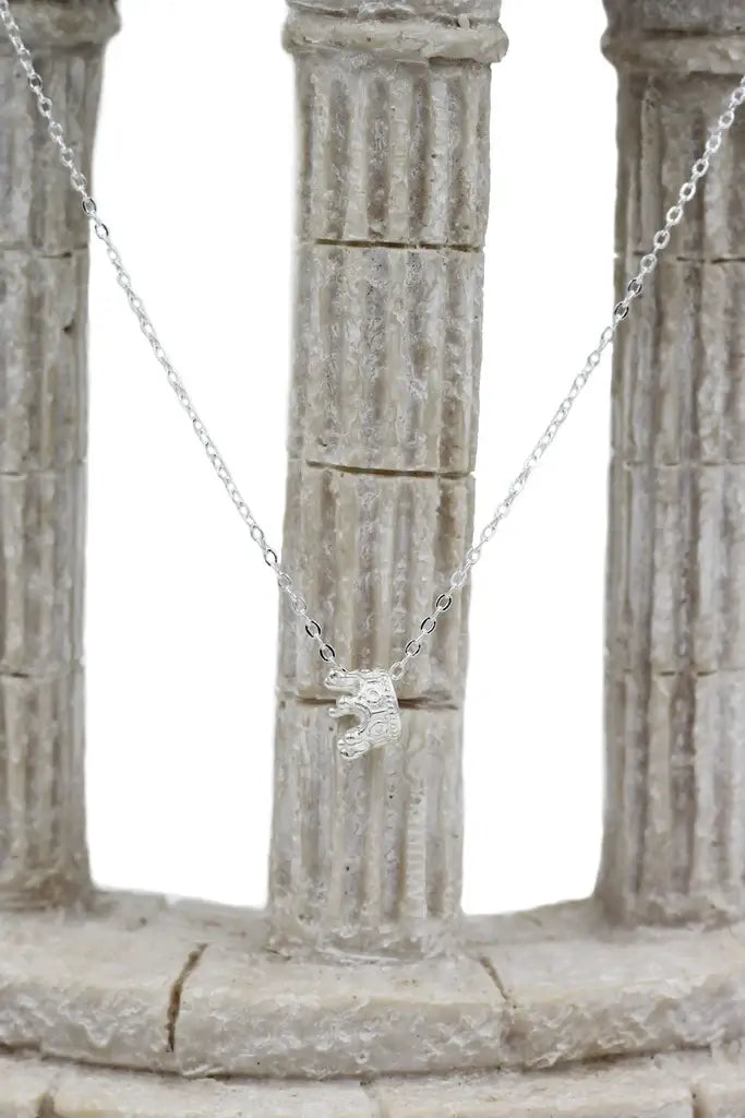 Mini Crown Cubic Zirconia Pendant Necklace