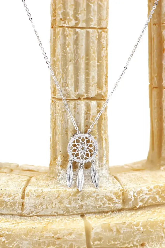 Dreamcatcher Cubic Zirconia Crystal Necklace