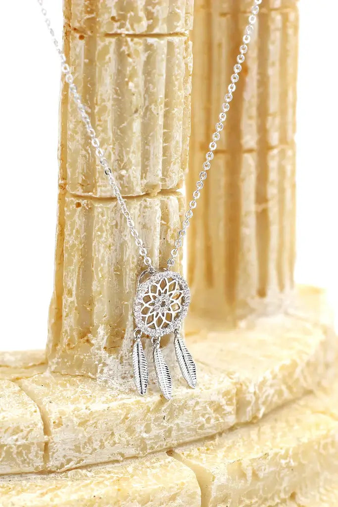 Dreamcatcher Cubic Zirconia Crystal Necklace