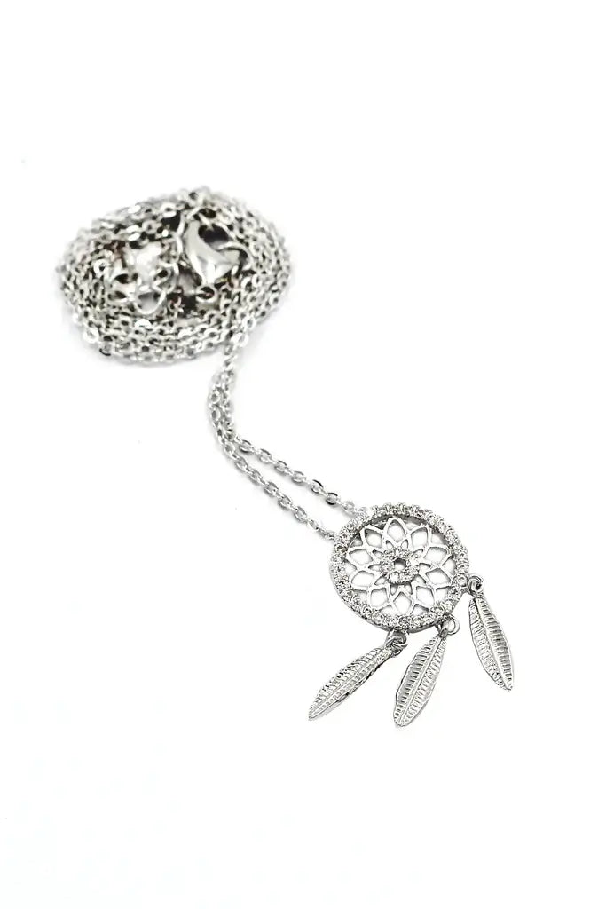 Dreamcatcher Cubic Zirconia Crystal Necklace