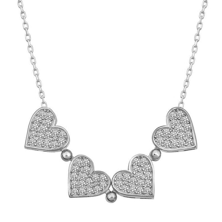925 Sterling Silver Four Leaf Clover Two Ways Of Wear Necklace