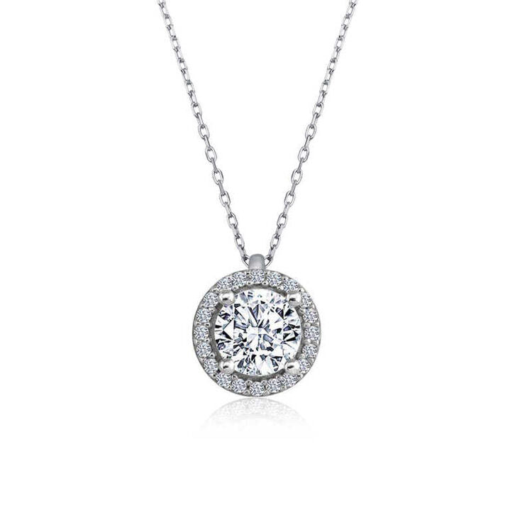 925 Sterling Silver Single Stone Necklace