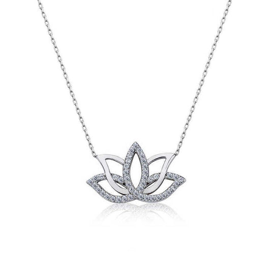 925 Sterling Silver Lotus Flower Necklace