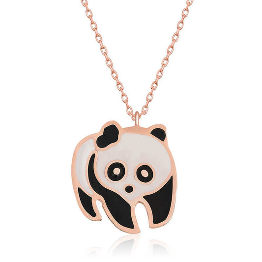 925 Sterling Silver Rose Gold Panda Necklace