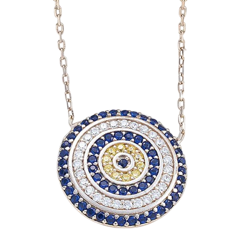 925 Sterling Silver Big Evil Eye Necklace