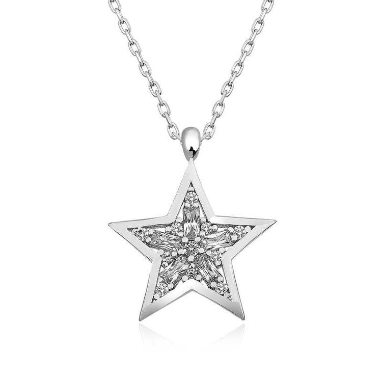 925 Sterling Silver Single Star Necklace