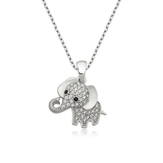 925 Sterling Silver Elephant Necklace