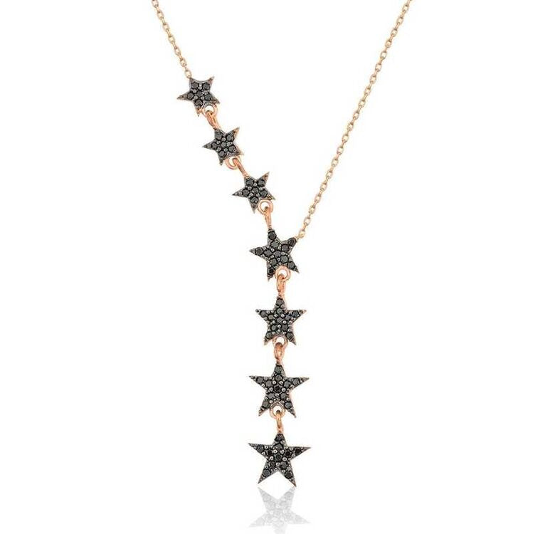 925 Sterling Silver Multi Stars Necklace