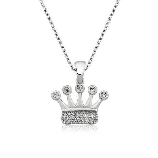 925 Sterling Silver Crown Necklace