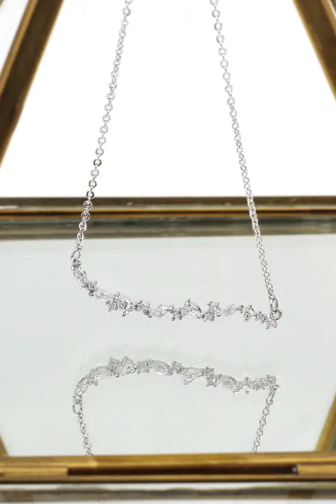 Wave Cubic Zirconia Crystal Necklace