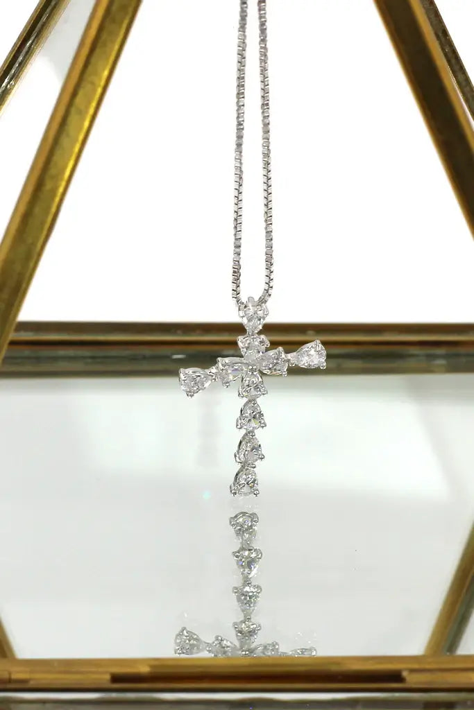 Cross Cubic Zirconia Crystal Necklace