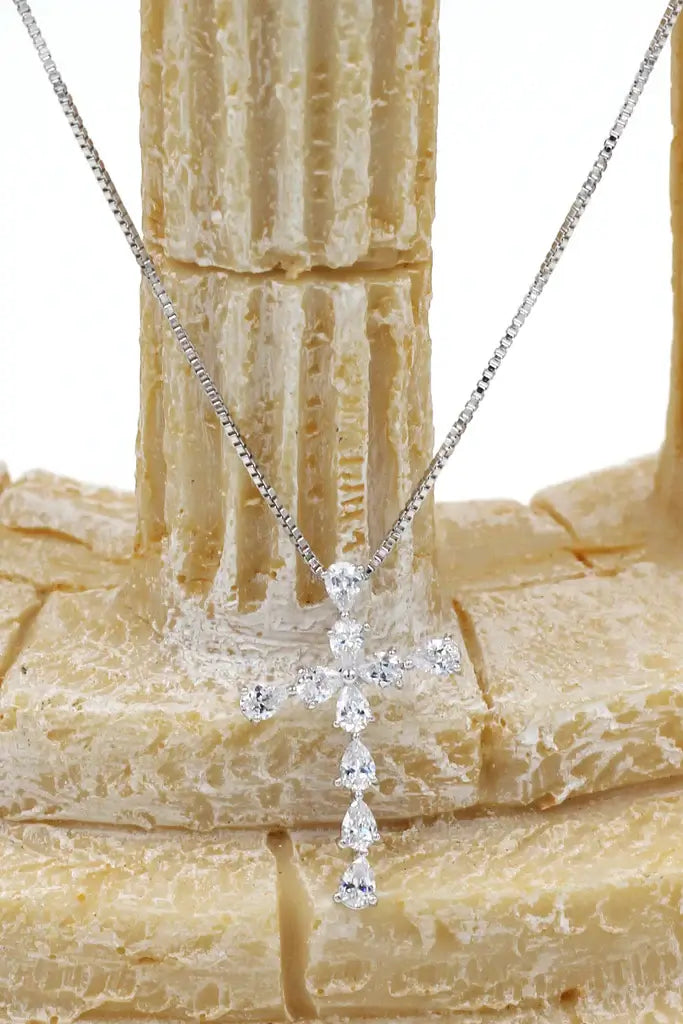 Cross Cubic Zirconia Crystal Necklace