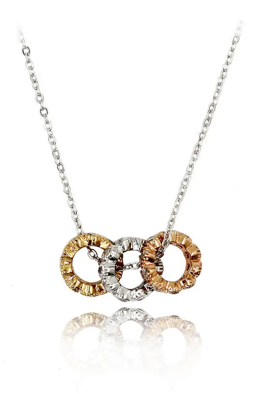 Three Circles Cubic Zirconia Crystal Necklace