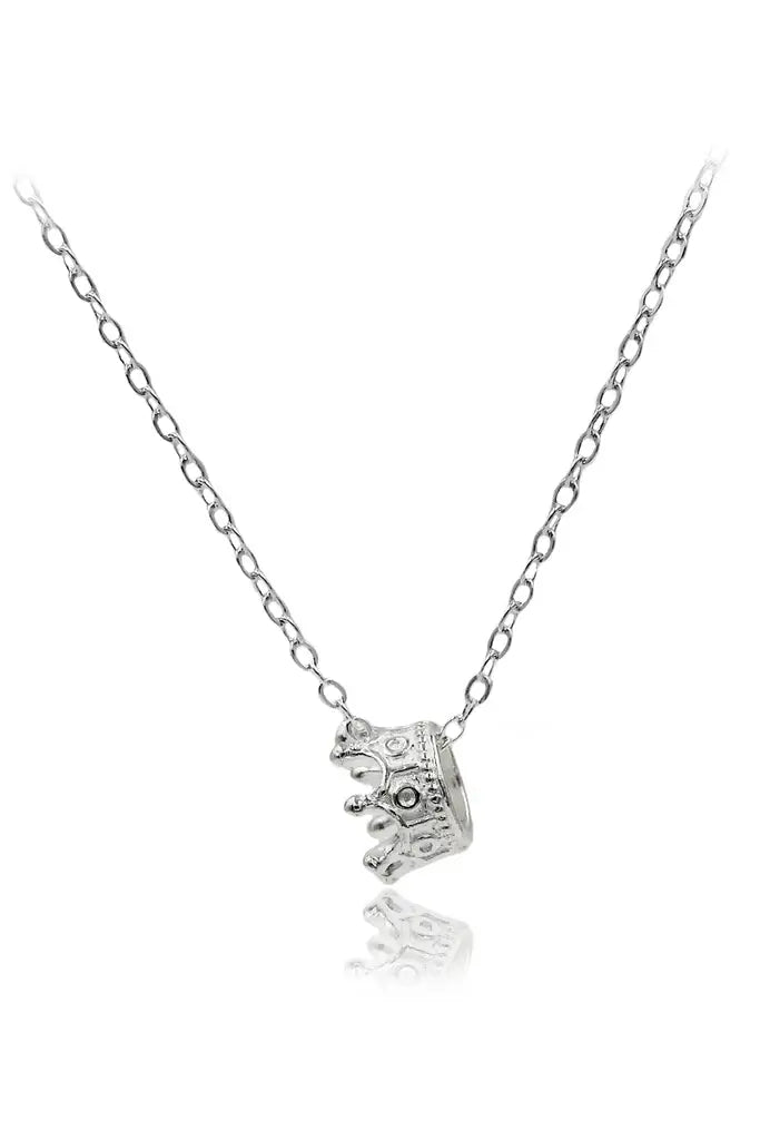 Mini Crown Cubic Zirconia Pendant Necklace