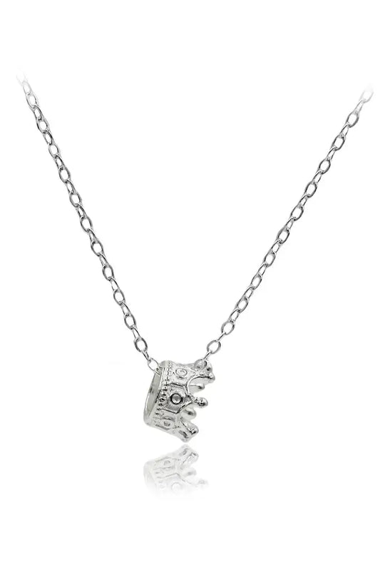 Mini Crown Cubic Zirconia Pendant Necklace