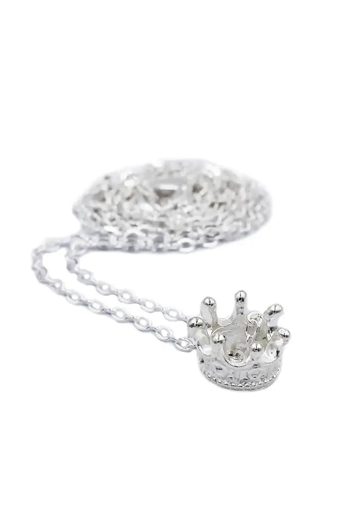 Mini Crown Cubic Zirconia Pendant Necklace