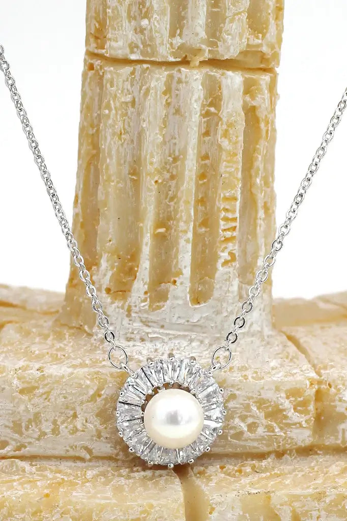 Pearl Cubic Zirconia Necklace