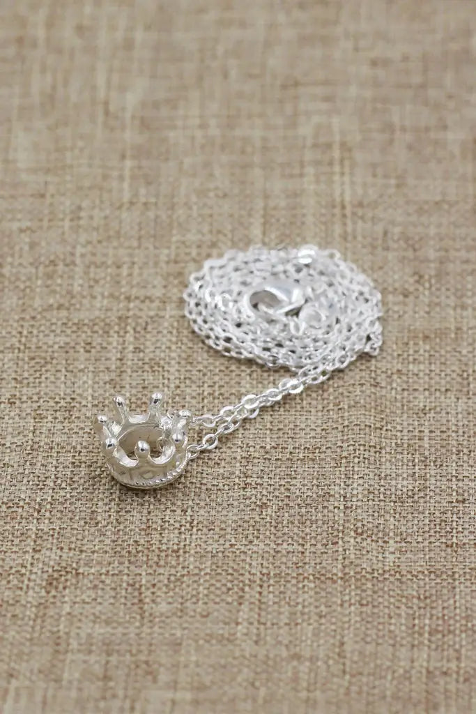 Mini Crown Cubic Zirconia Pendant Necklace