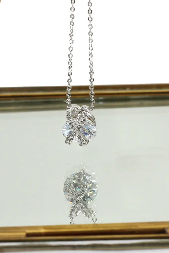 Classic Ball Cubic Zirconia Crystal Necklace