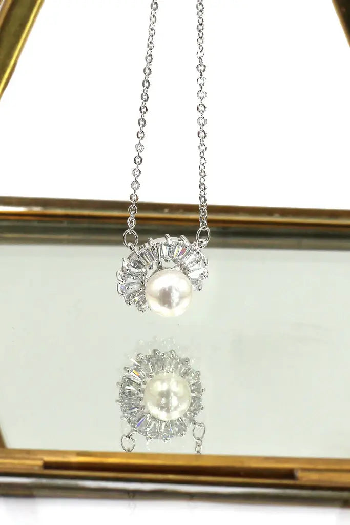 Pearl Cubic Zirconia Necklace