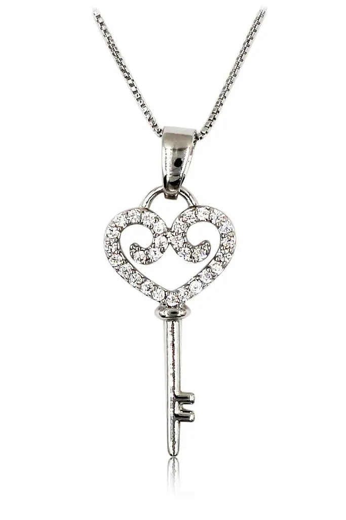 Mini Key Cubic Zirconia Crystal Necklace