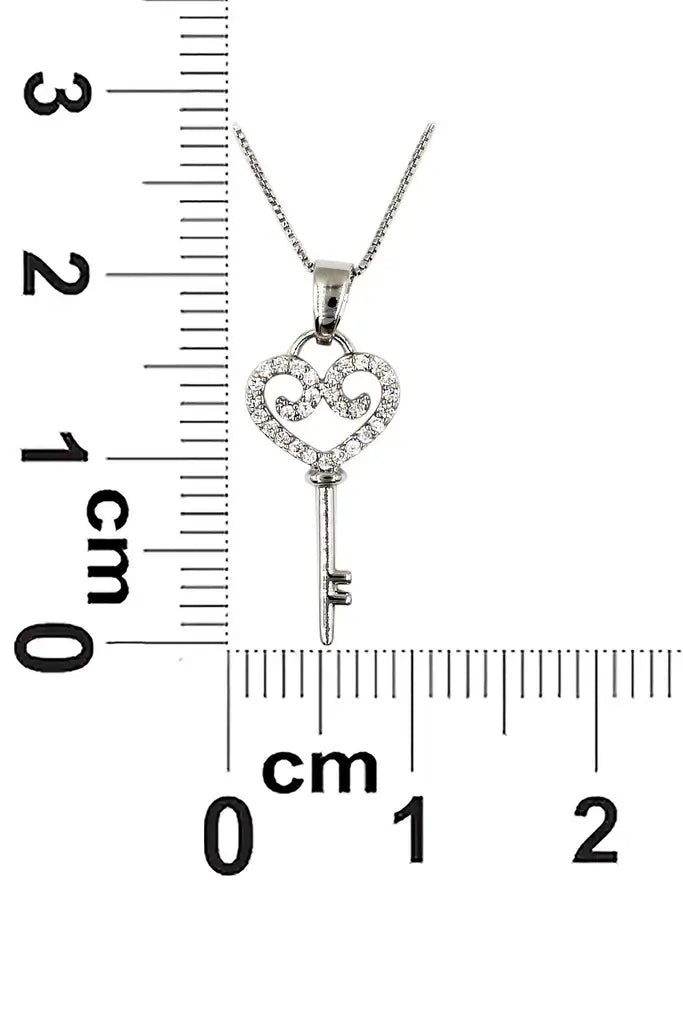 Mini Key Cubic Zirconia Crystal Necklace