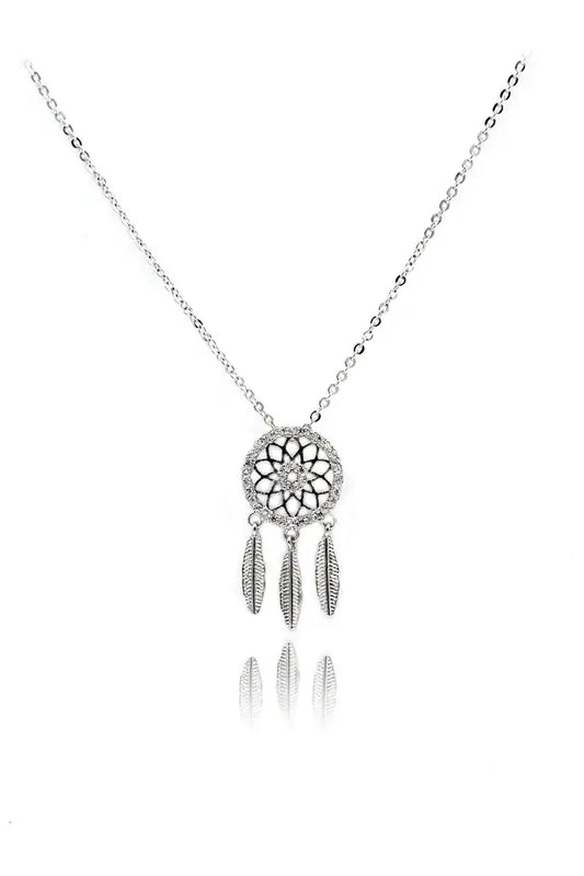 Dreamcatcher Cubic Zirconia Crystal Necklace