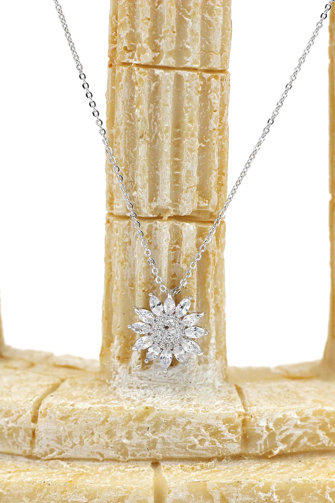 Sunflower Zirconia Necklace