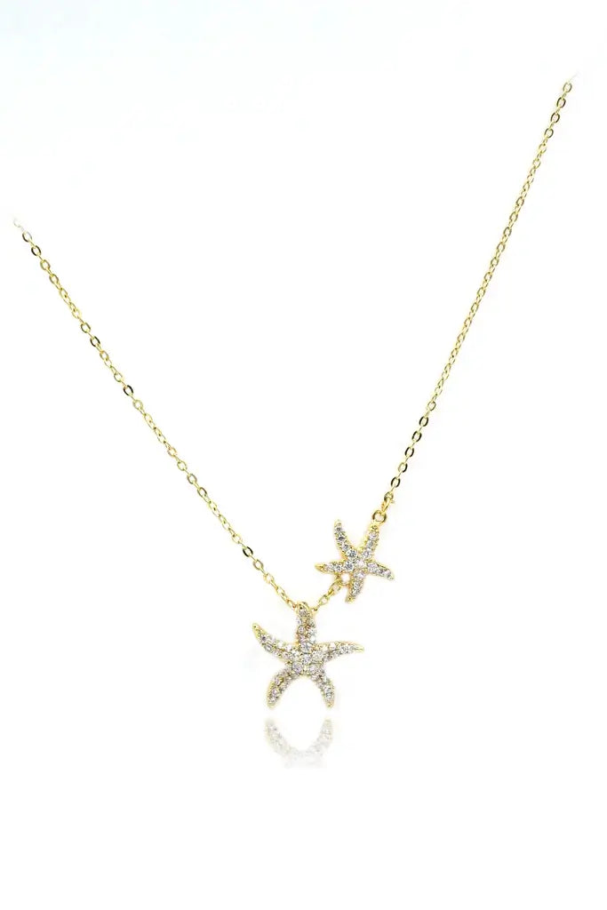 Starfish Cubic Zirconia Crystal Necklace