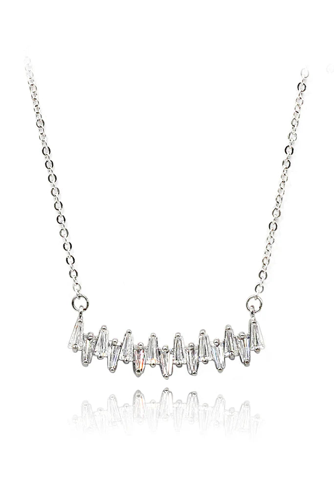 One Line Simple Cubic Zirconia Crystal Necklace