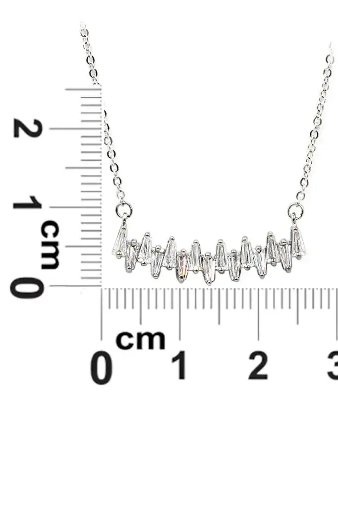 One Line Simple Cubic Zirconia Crystal Necklace