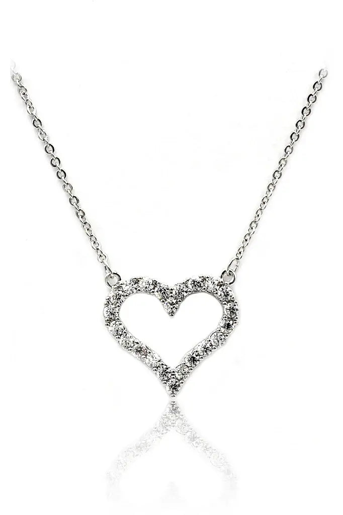 Heart Cubic Zirconia Crystal Necklace