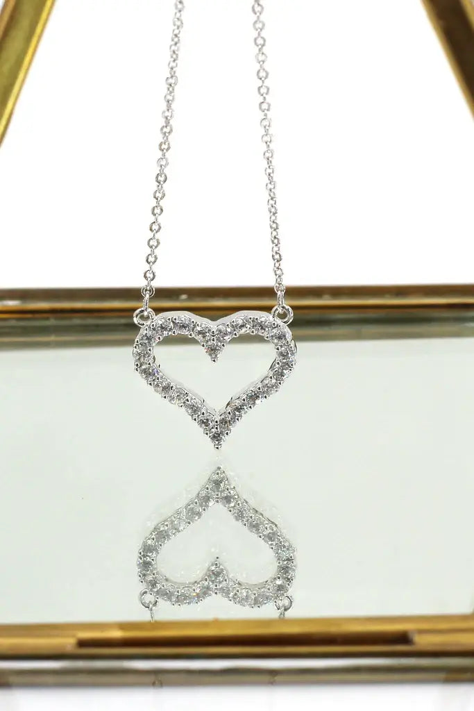 Heart Cubic Zirconia Crystal Necklace