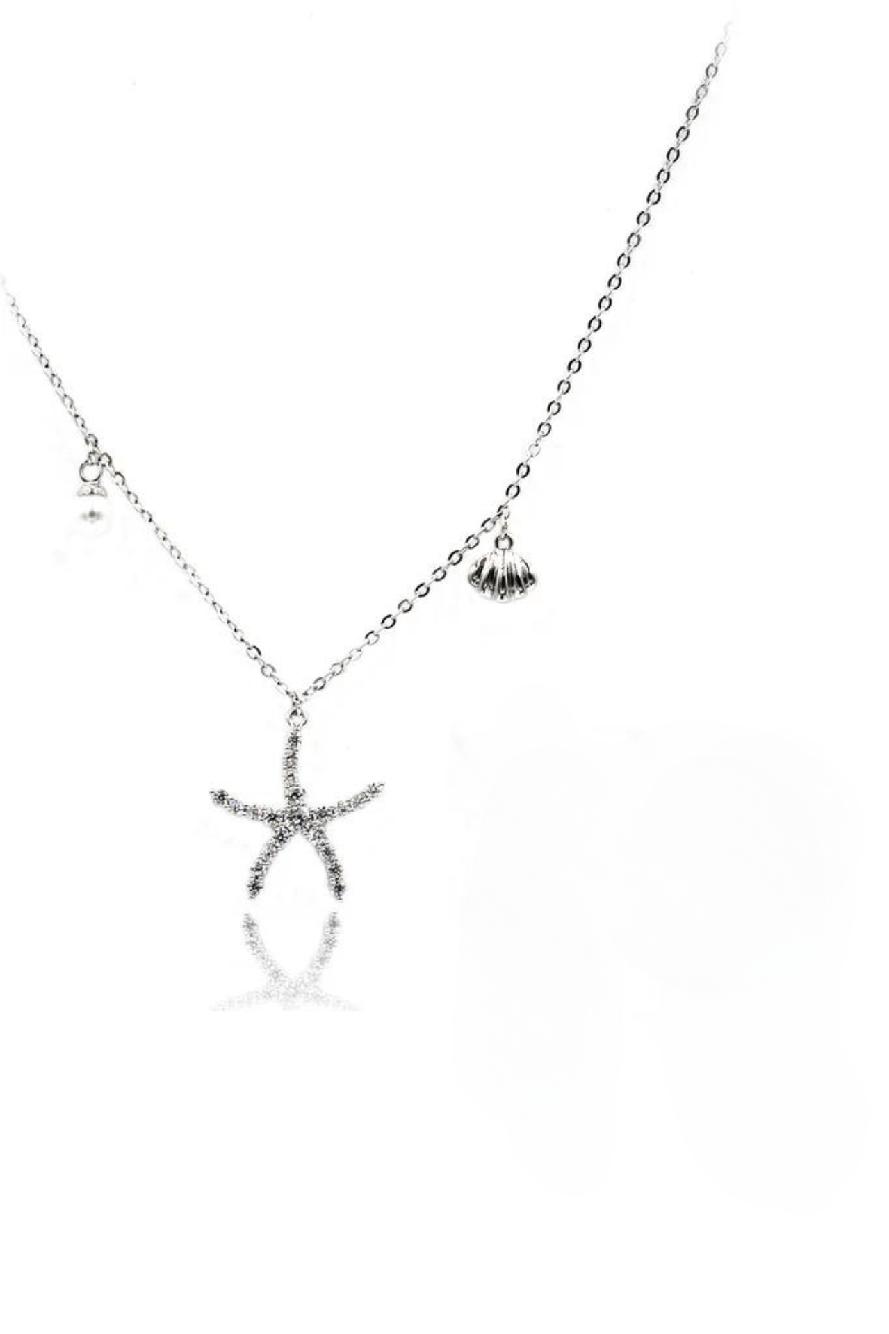 Starfish Pearl Cubic Zirconia Crystal Necklace